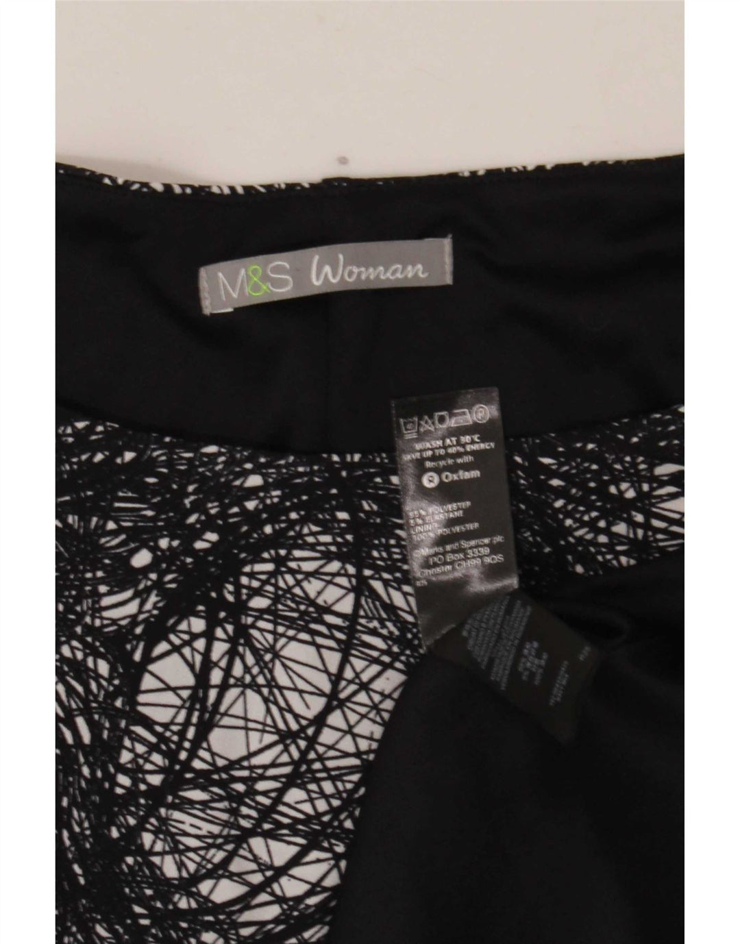 Женское платье-футляр с абстрактным узором Marks & Spencer UK 20 2XL, черное