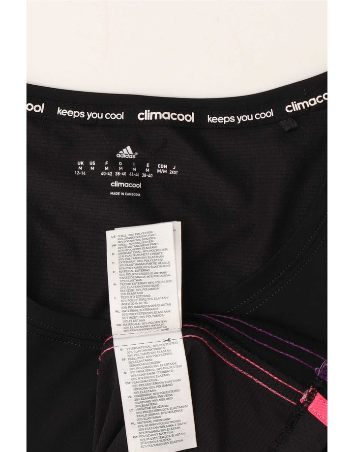 Женская футболка Adidas Climacool Top UK 12/14, средний черный полиэстер