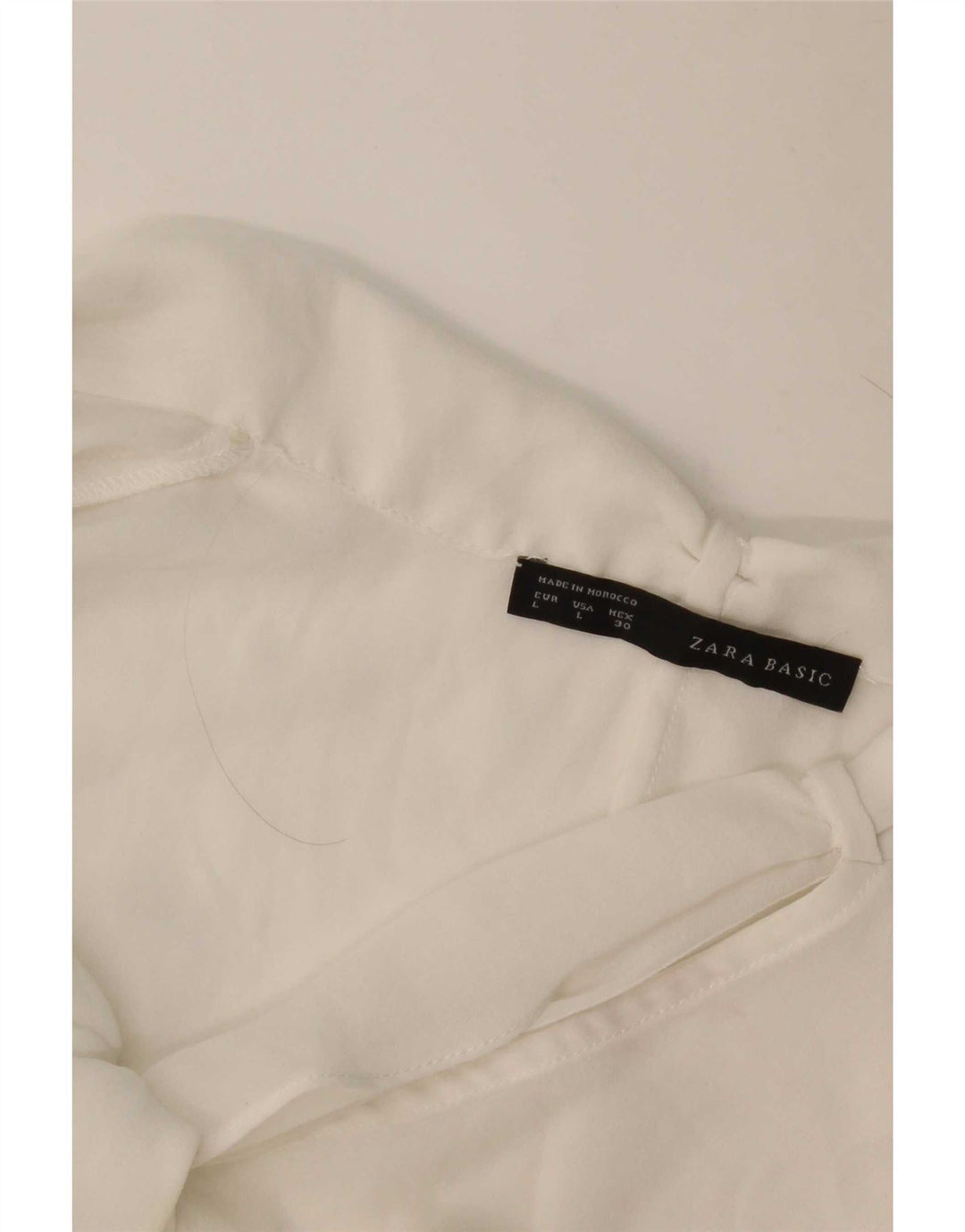 Женский прозрачный топ с длинным рукавом Zara UK 16, большой белый