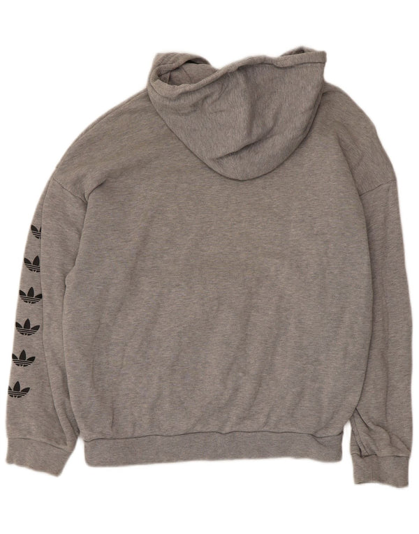 Женский джемпер с капюшоном Adidas Oversized с рисунком UK 6 XS, серый хлопок