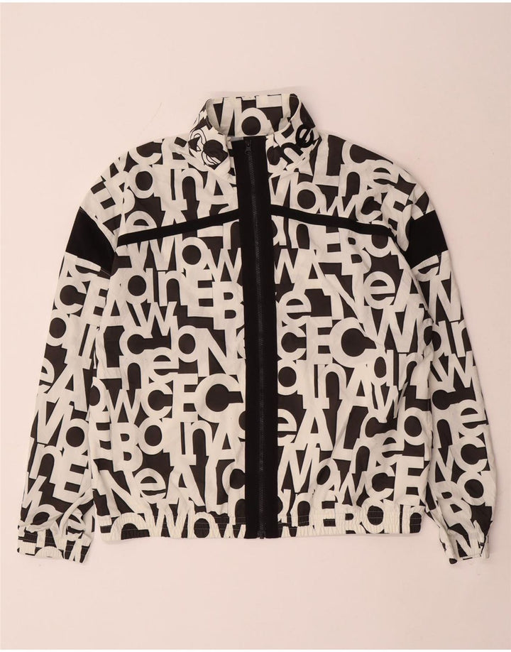 Женская куртка-бомбер большого размера с графическим рисунком New Balance UK 10, маленькая белая