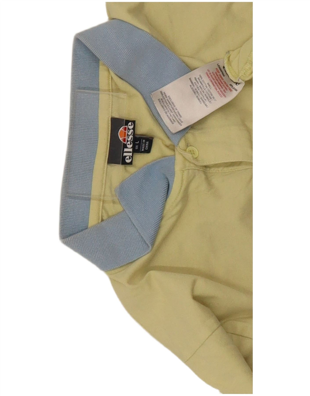 Мужская рубашка-поло Ellesse, большая желтая хлопковая рубашка с цветными блоками