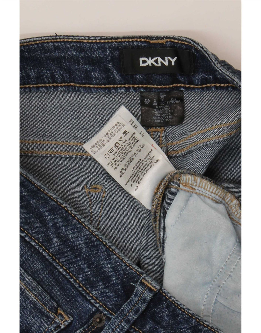 Женские узкие джинсы Dkny W30 L27 синие, хлопок