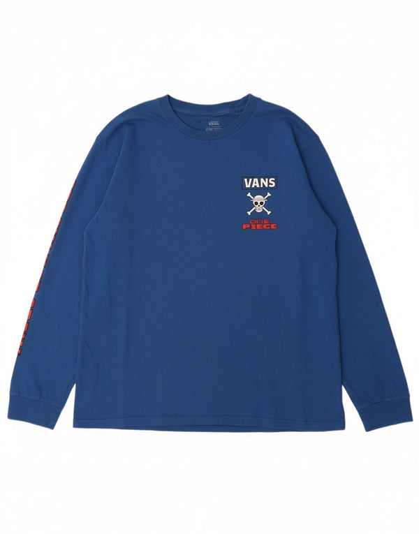 Соломенная шляпа VANS для мальчиков, топ с графическим рисунком, длинные рукава, 14–15 лет, размер XL, синий