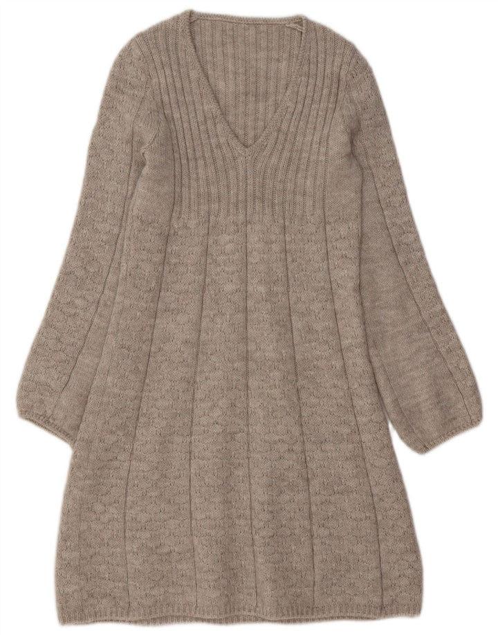 Женский джемпер VINTAGE UK 10, маленький размер, бежевый акрил