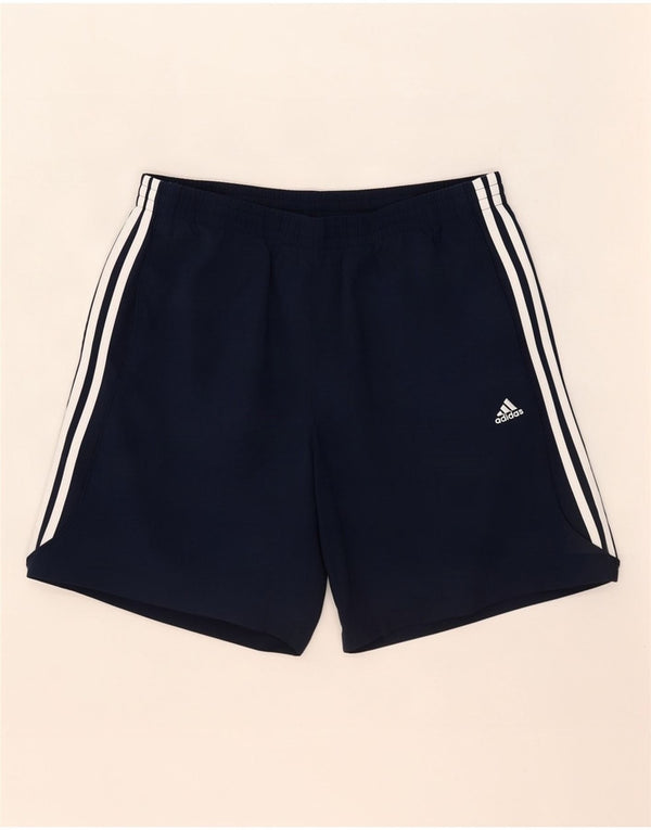 Мужские спортивные шорты Adidas Climalite, большие темно-синие спортивные шорты из полиэстера