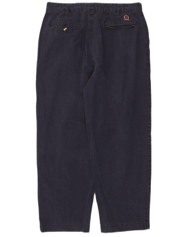 Tommy Hilfiger Мужские брюки-чинос свободного кроя W34 L30 Темно-синие хлопковые