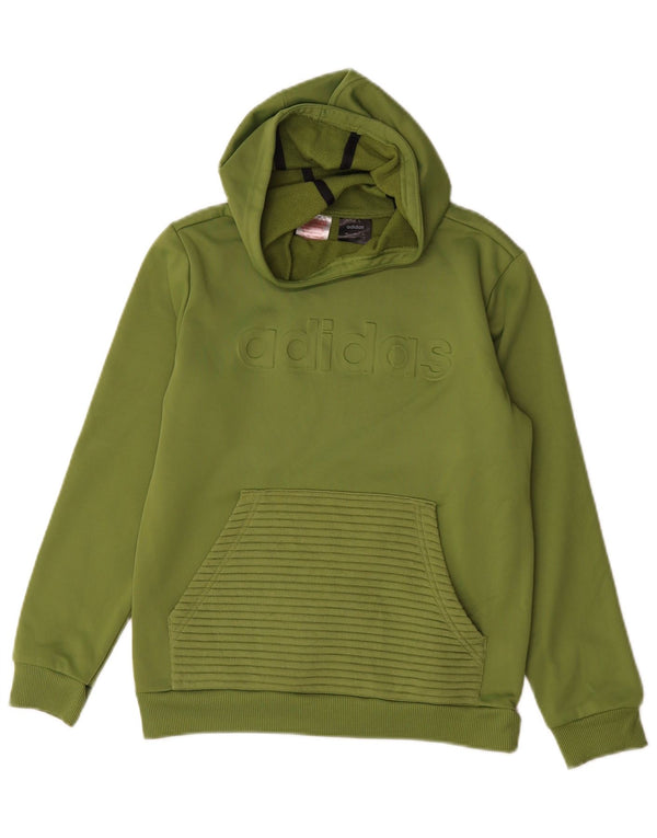 Джемпер с капюшоном Adidas Climawarm для мальчиков 11-12 лет, полиэстер цвета хаки