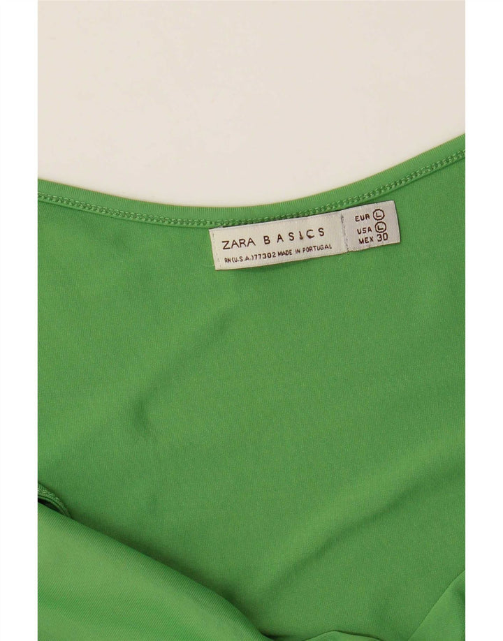 Женский укороченный топ на бретельках Zara UK 14, большой зеленый