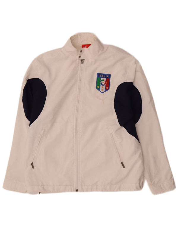 Спортивный костюм Puma Boys Italia с графическим рисунком, верхняя куртка, 11–12 лет, белая с цветными блоками