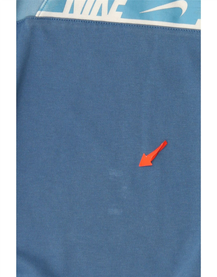 Мужская футболка с рисунком Nike, хлопковый топ среднего синего цвета