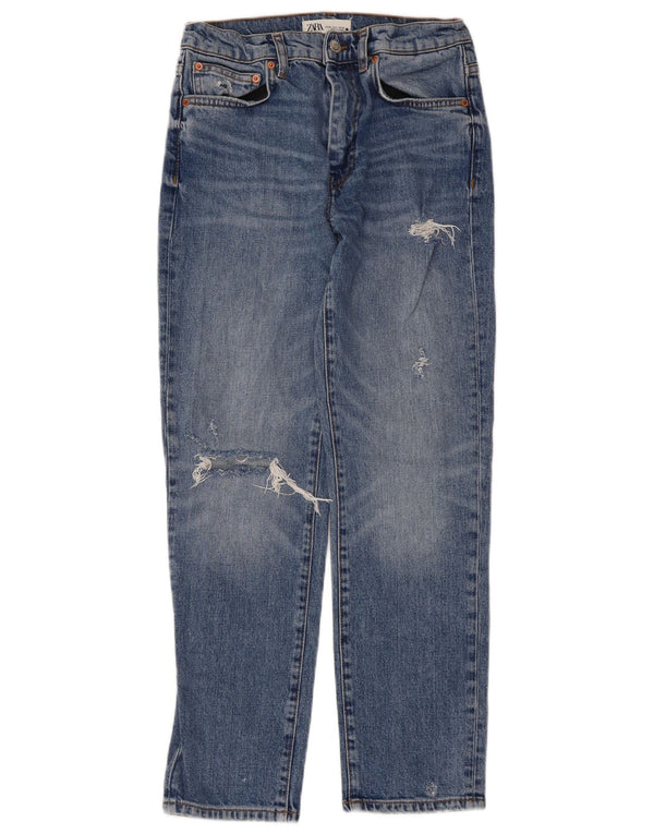 Женские прямые джинсы Zara EU 36 XS W26 L27 синие