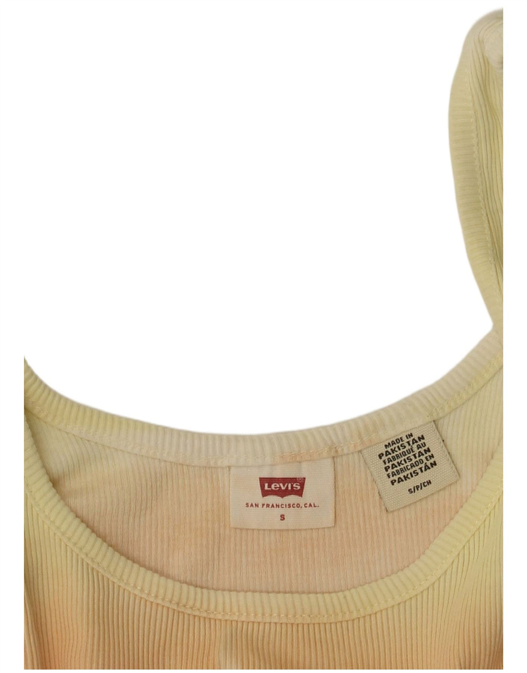 Женский укороченный жилет LEVI'S UK 8, маленький желтый в полоску