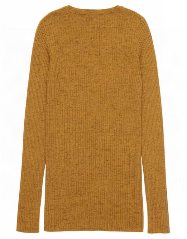 Женское платье-джемпер с длинным рукавом Zara UK 12, средний желтый в крапинку