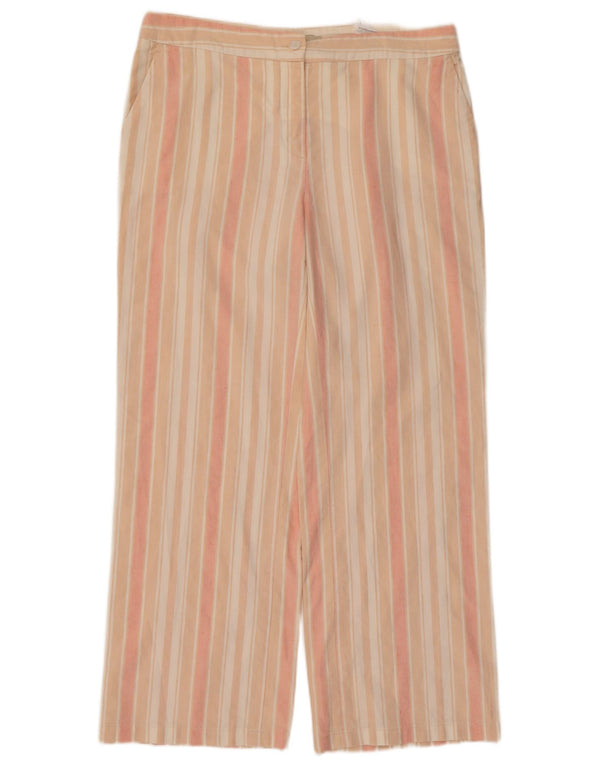 Женские прямые брюки чинос Генри IT 44 Medium W34 L27 Бежевые в полоску