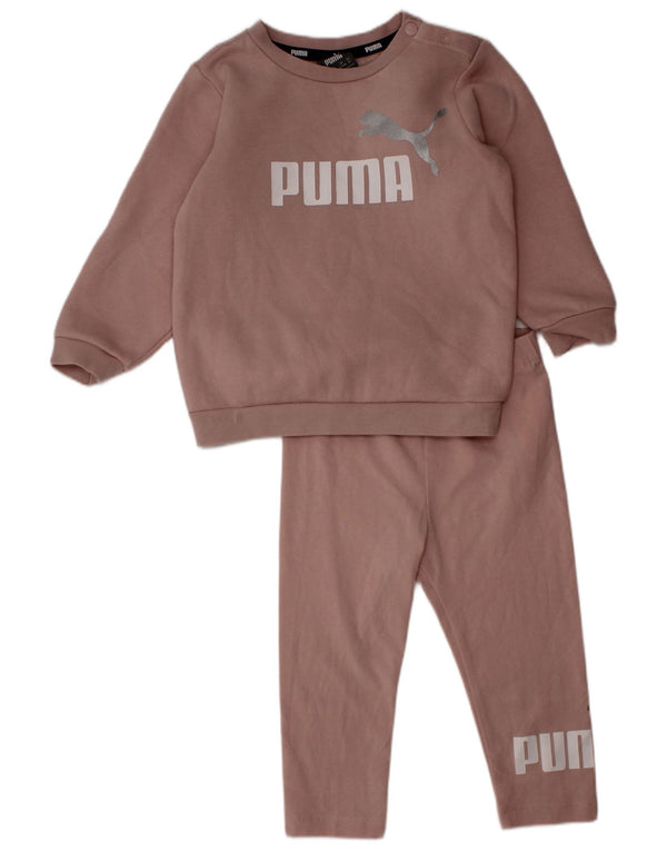 Полный спортивный костюм Puma для маленьких девочек с рисунком, 9–12 месяцев, розовый хлопок
