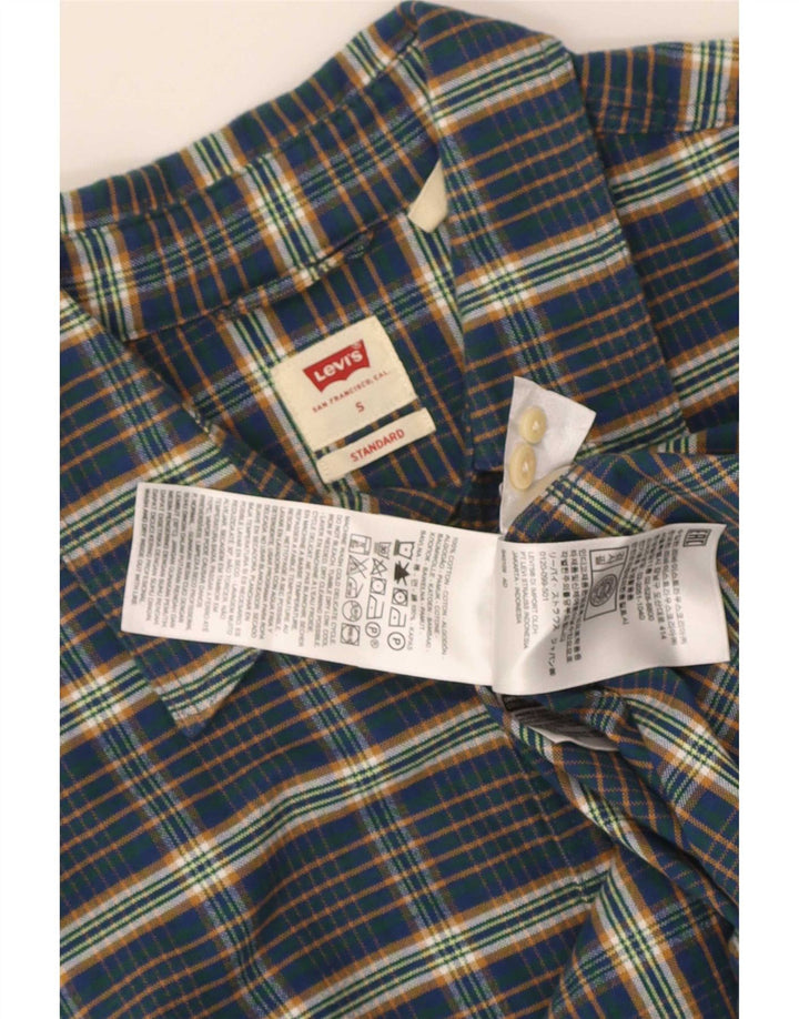 Мужская стандартная рубашка Levi's, маленькая, темно-синяя, в клетку, хлопок