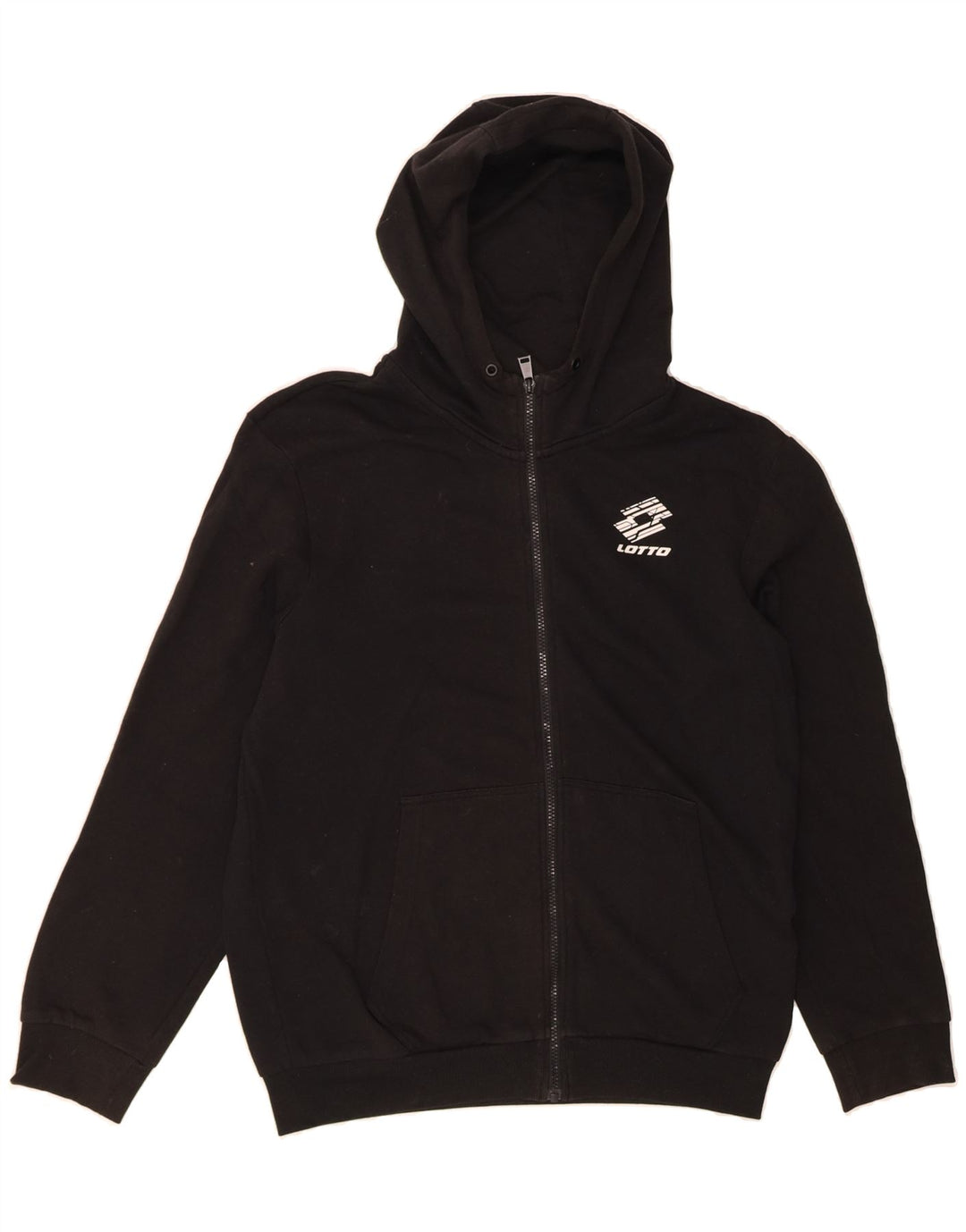 LOTTO Mens Zip Hoodie Sweater Small Black Cotton Vintage Lotto and Second-Hand Lotto from Messina Hembry 