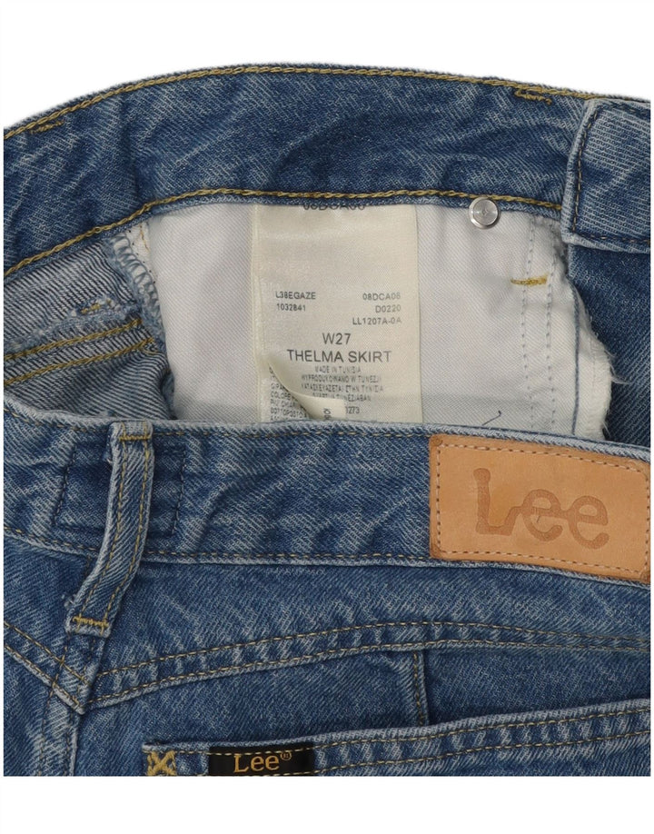 LEE Womens Thelma Denim Skirt W27 Small Blue Cotton