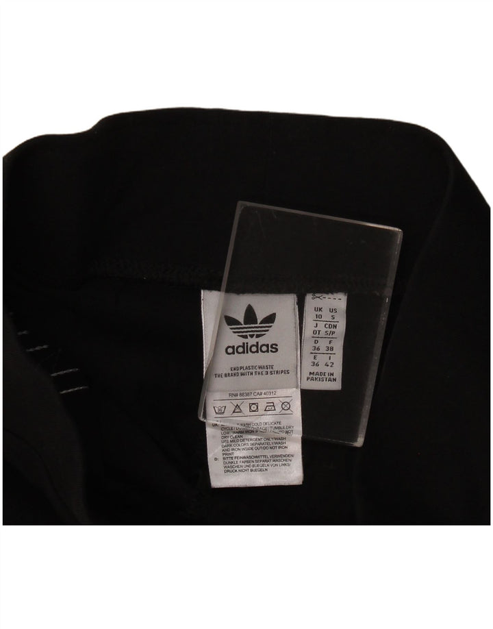 Женские леггинсы Adidas UK 10, маленькие черные хлопковые