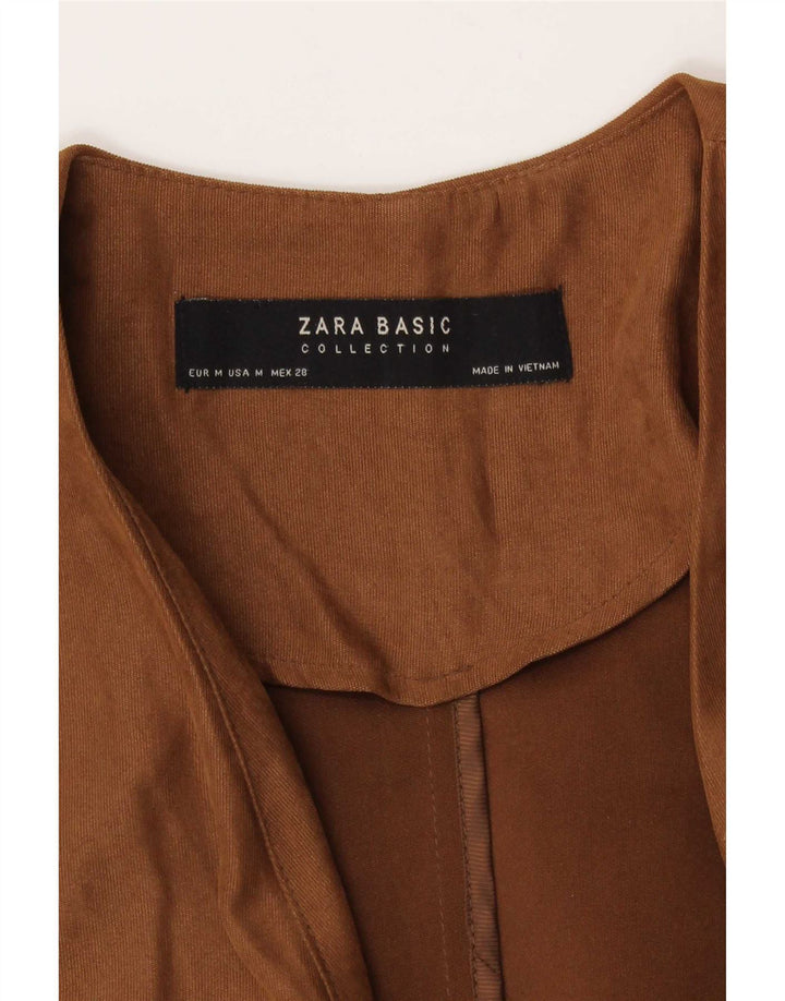 Женский кардиган с рукавом 3/4 Zara UK 14, средний коричневый цвет