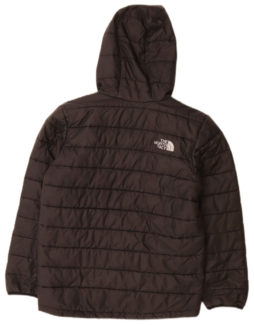 Стеганая куртка с капюшоном The North Face для мальчиков 9–10 лет, средний черный полиэстер
