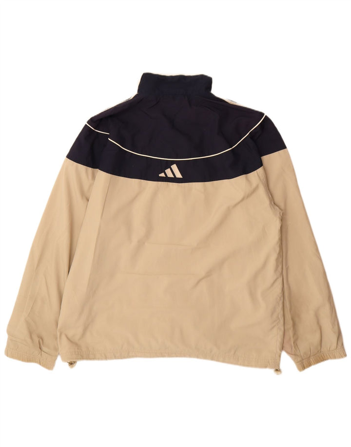 Мужская спортивная куртка Adidas, большая бежевая полиэстер с цветными блоками