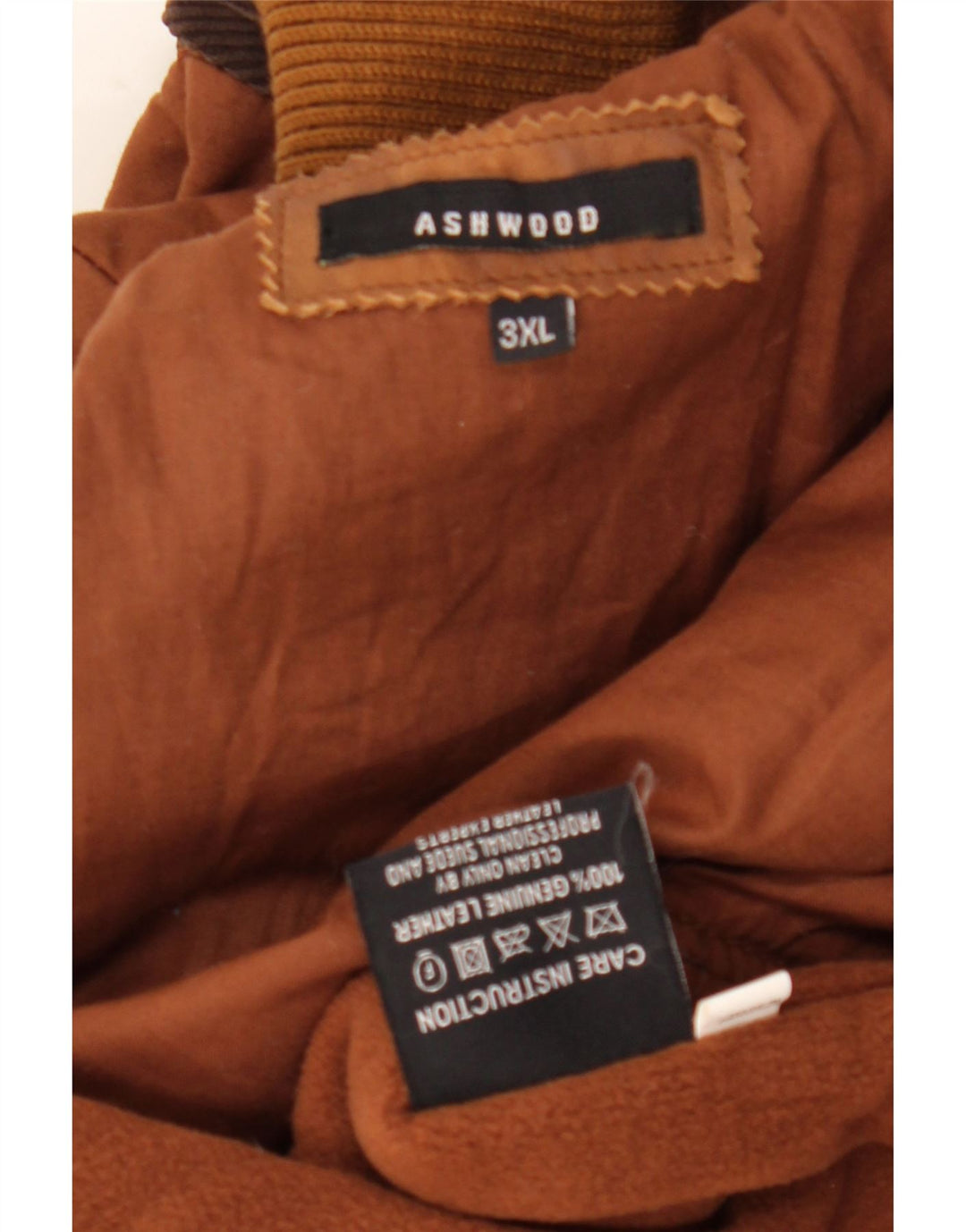 Мужская кожаная куртка Ashwood UK 46 3XL Коричневая кожаная