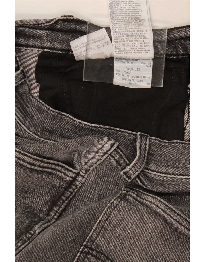 Мужские узкие джинсы Levi's W34 L32 Серые хлопковые