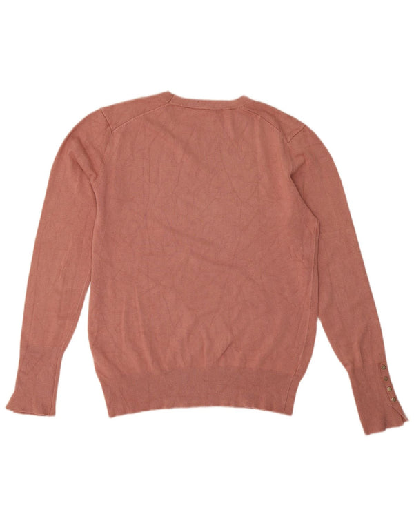 Женский джемпер с круглым вырезом Zara UK 18 XL, розовый вискоза
