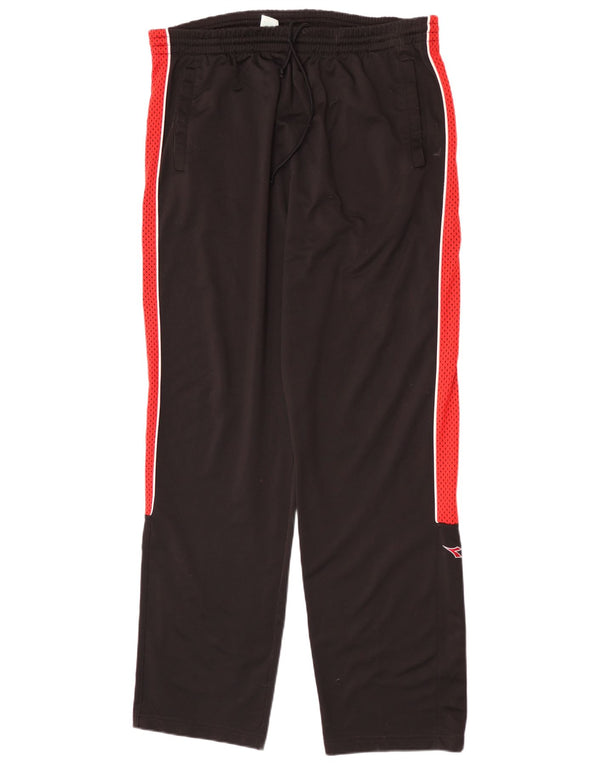 Мужские спортивные брюки Diadora UK 44 XL, черные, полиэстер с цветными блоками