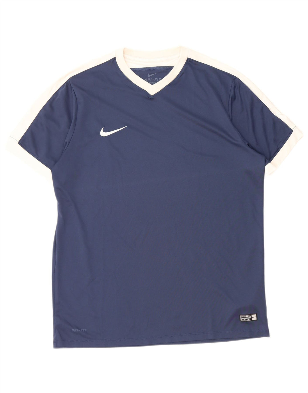 Мужская футболка Nike Dri Fit Top XL Темно-синяя, полиэстер с цветными блоками
