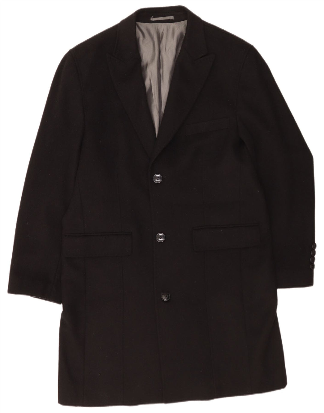 Мужское пальто стандартного кроя Pierre Cardin UK 42 XL, классическое черное шерстяное пальто