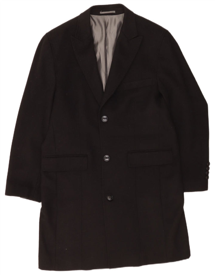 Мужское пальто стандартного кроя Pierre Cardin UK 42 XL, классическое черное шерстяное пальто