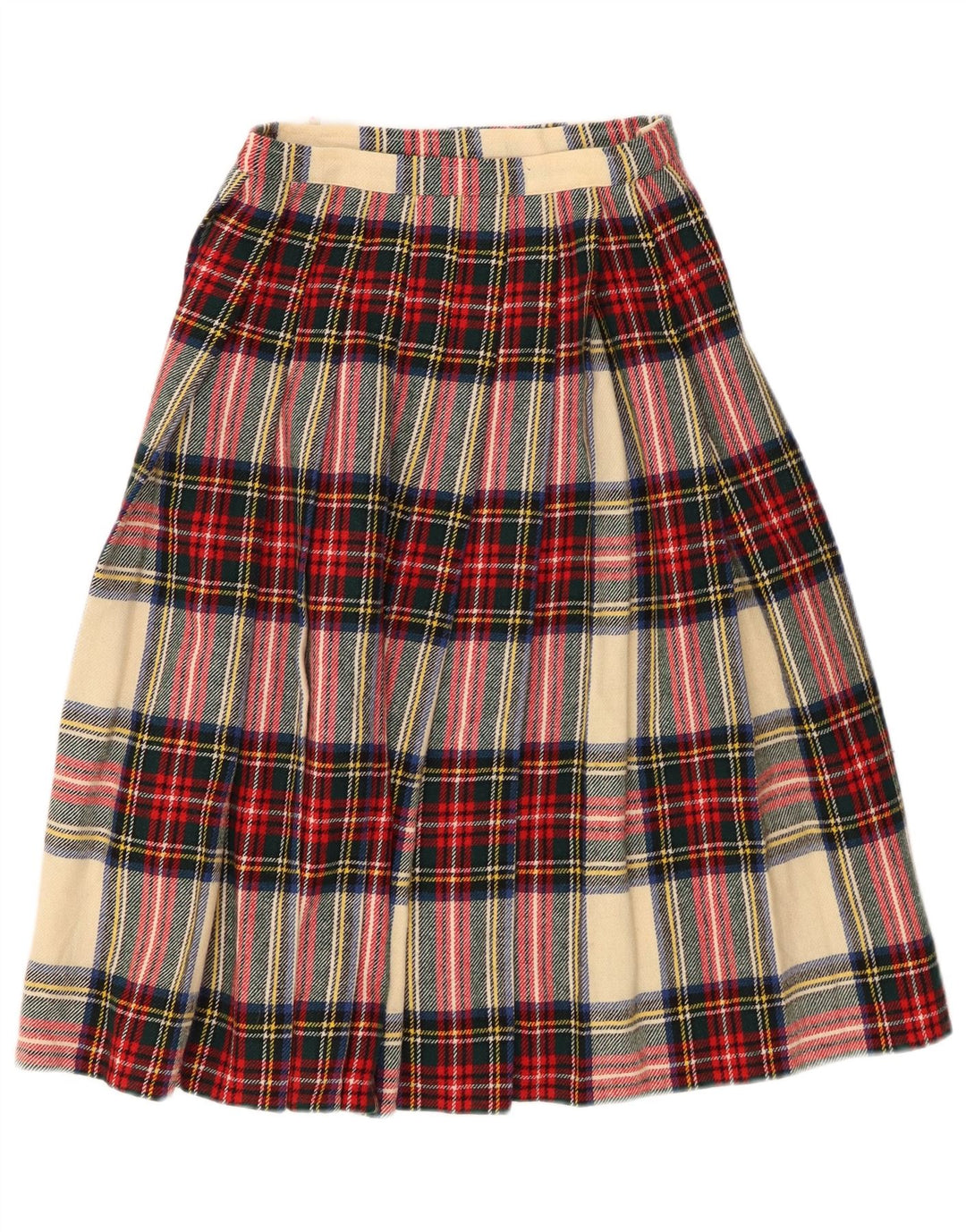 ВИНТАЖНАЯ женская юбка с запахом W24 XS, разноцветная клетчатая шерсть
