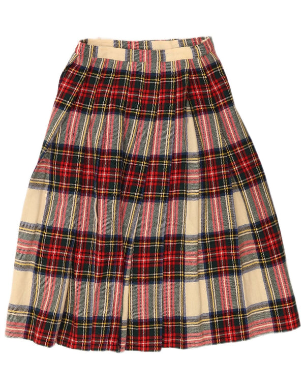 ВИНТАЖНАЯ женская юбка с запахом W24 XS, разноцветная клетчатая шерсть