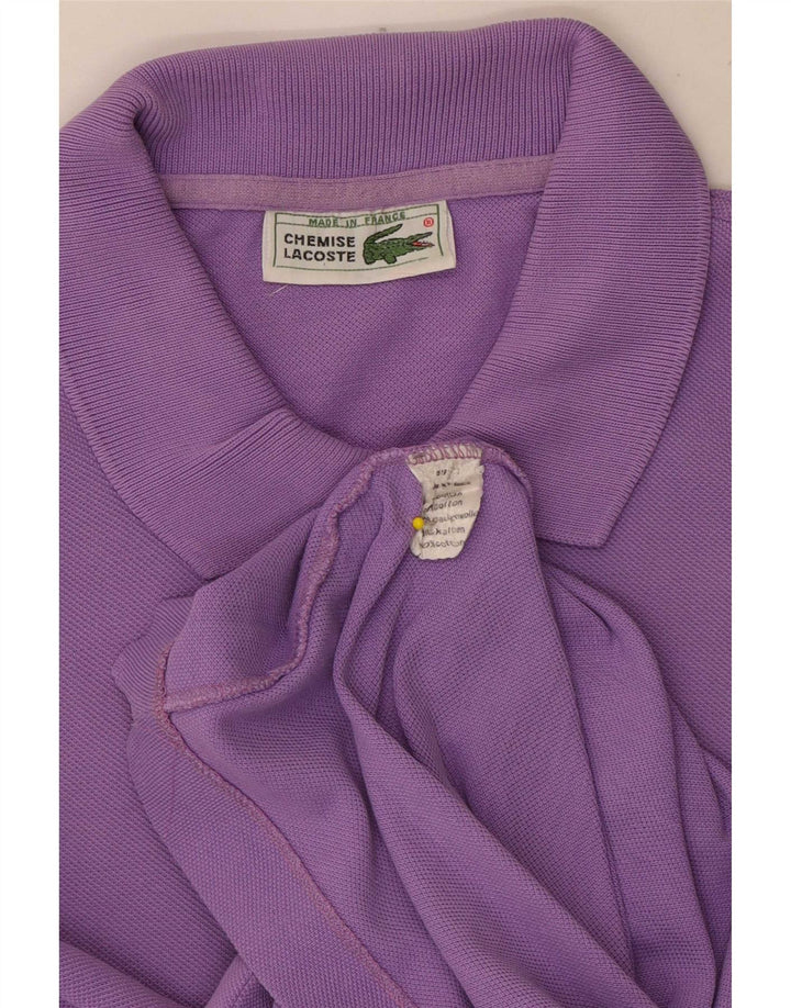 Мужская рубашка-поло Lacoste среднего фиолетового цвета из хлопка