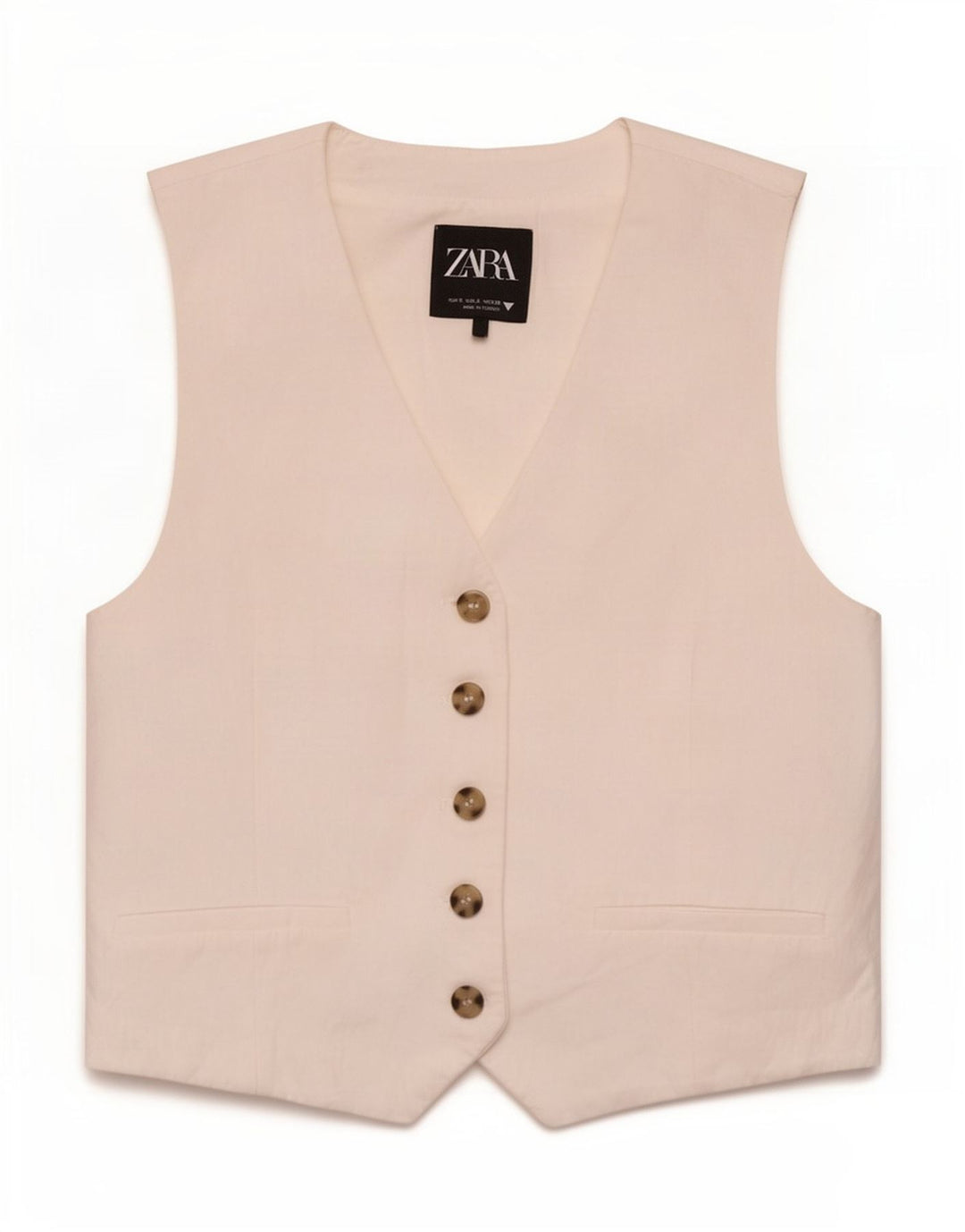 Женский жилет Zara UK 10, маленький, белый, вискоза