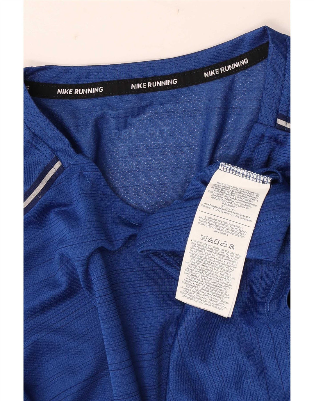 Мужская футболка Nike Dri Fit из полиэстера средней синей полоски