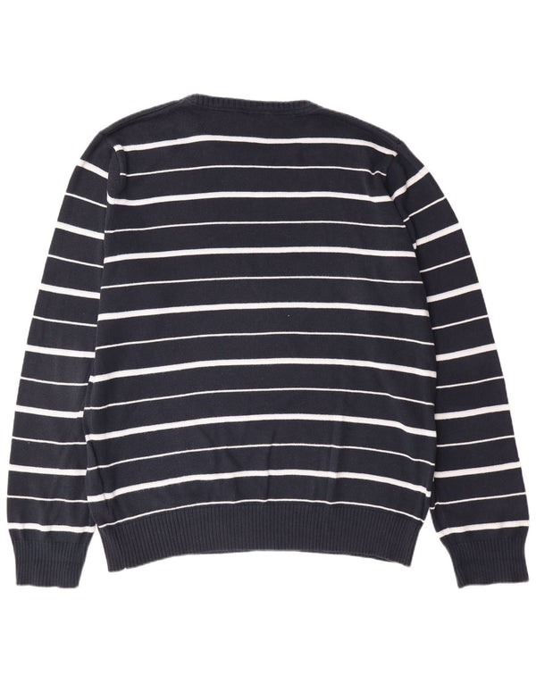 TIMBERLAND Мужской свитер с круглым вырезом XL, темно-синий в полоску, хлопок
