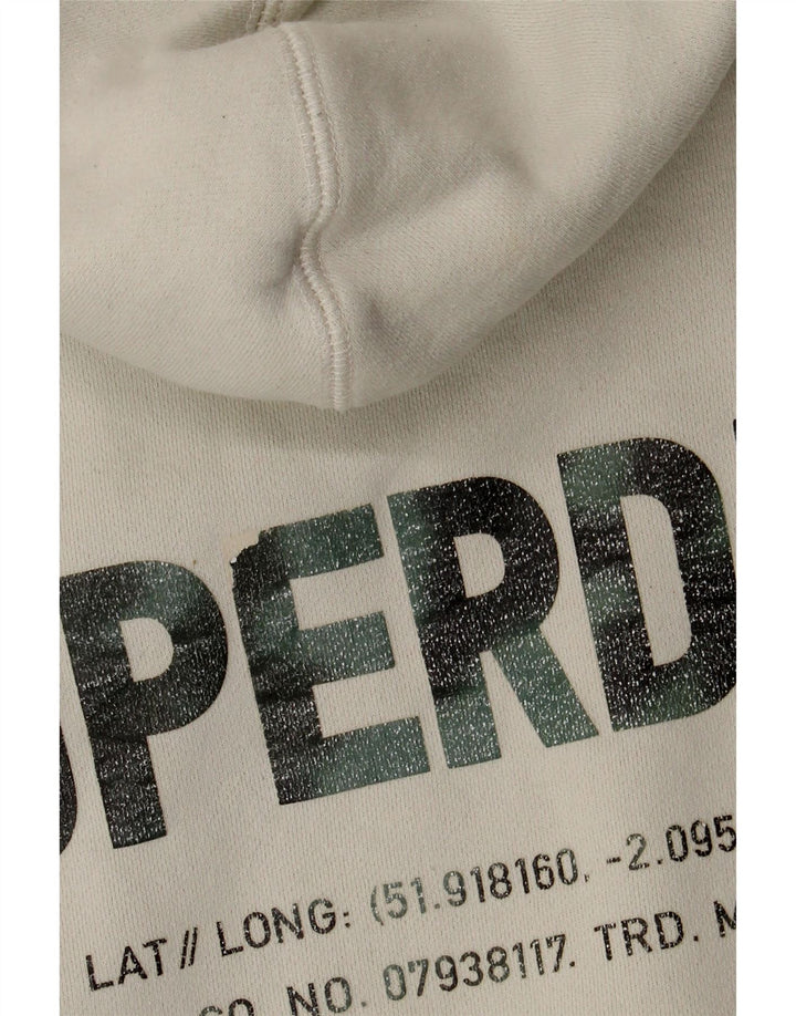 Мужской джемпер с капюшоном Superdry с рисунком, средний, белый, хлопок