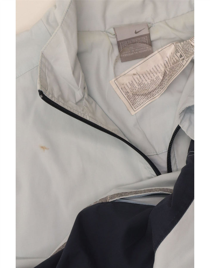 NIKE Womens Tracksuit Top Jacket UK 16/18 XL Blue Colourblock Polyester