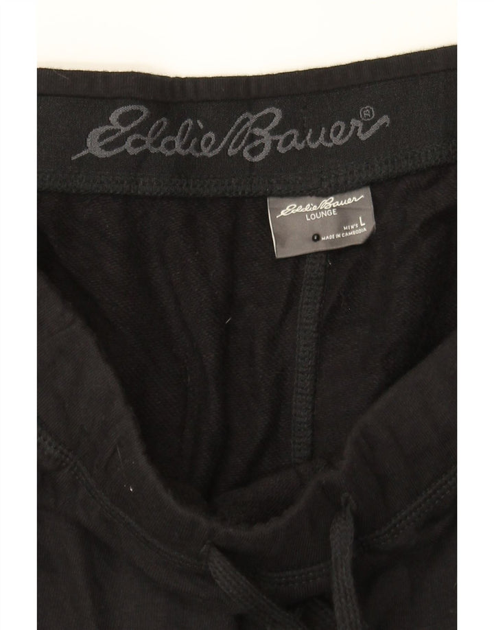 EDDIE BAUER Mens Tracksuit Trousers Joggers Large Black Cotton Vintage Eddie Bauer and Second-Hand Eddie Bauer from Messina Hembry 