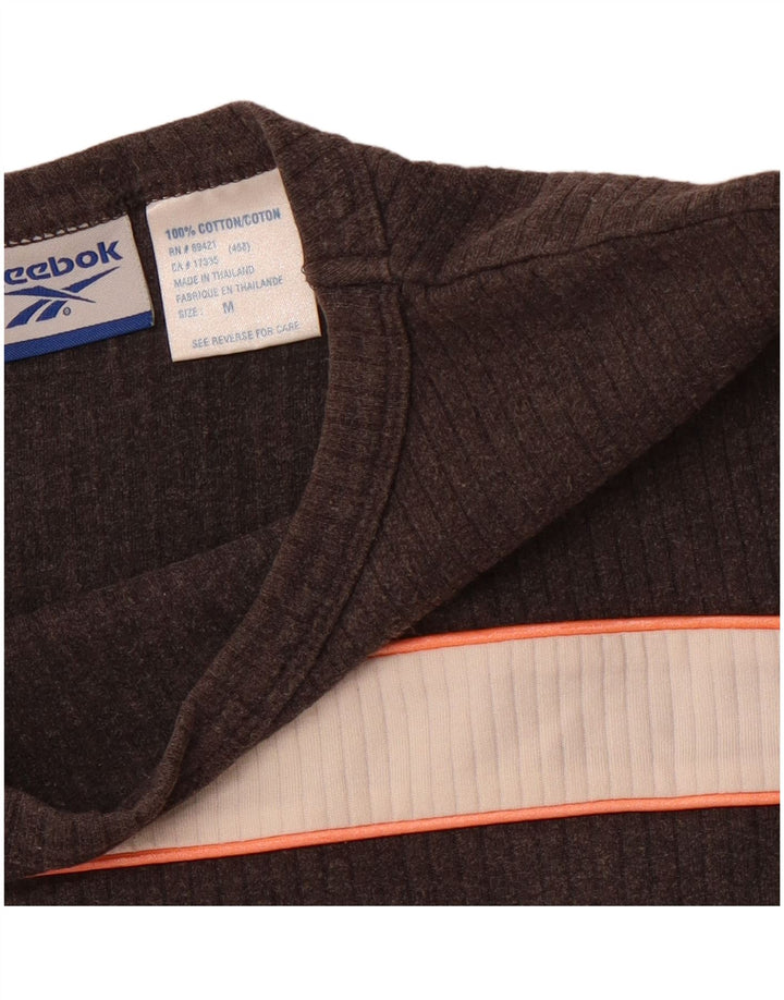 Женская футболка REEBOK Top UK 12, средний серый цвет, хлопок с цветными блоками