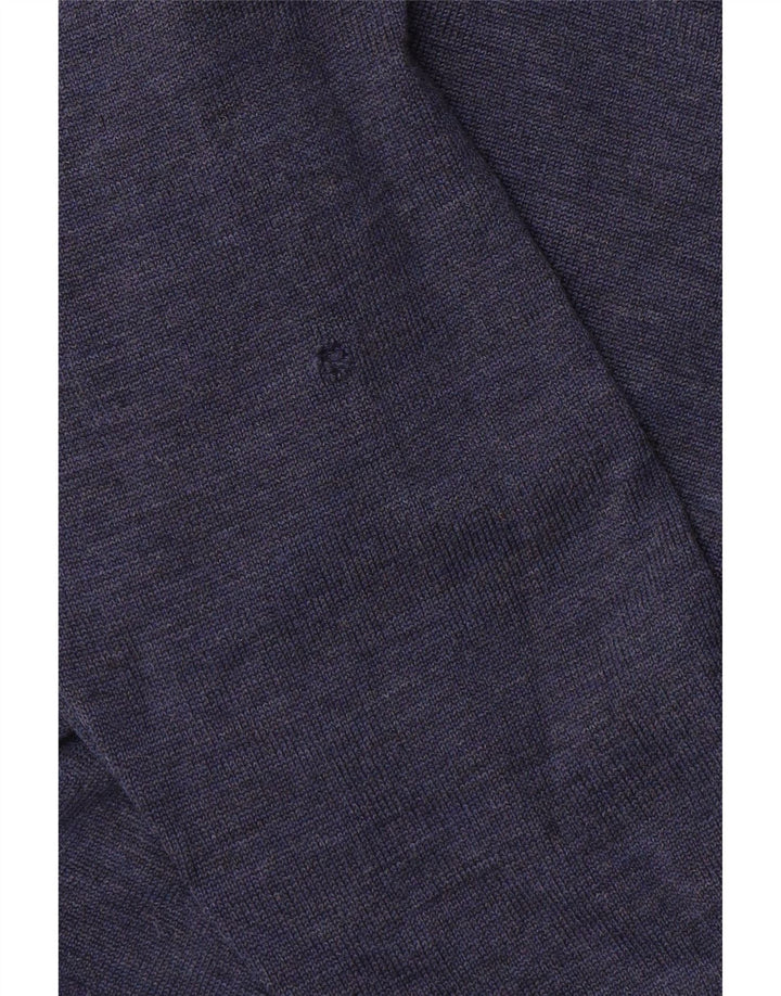 LACOSTE Mens Crew Neck Jumper Sweater Size 3 Small Navy Blue Wool