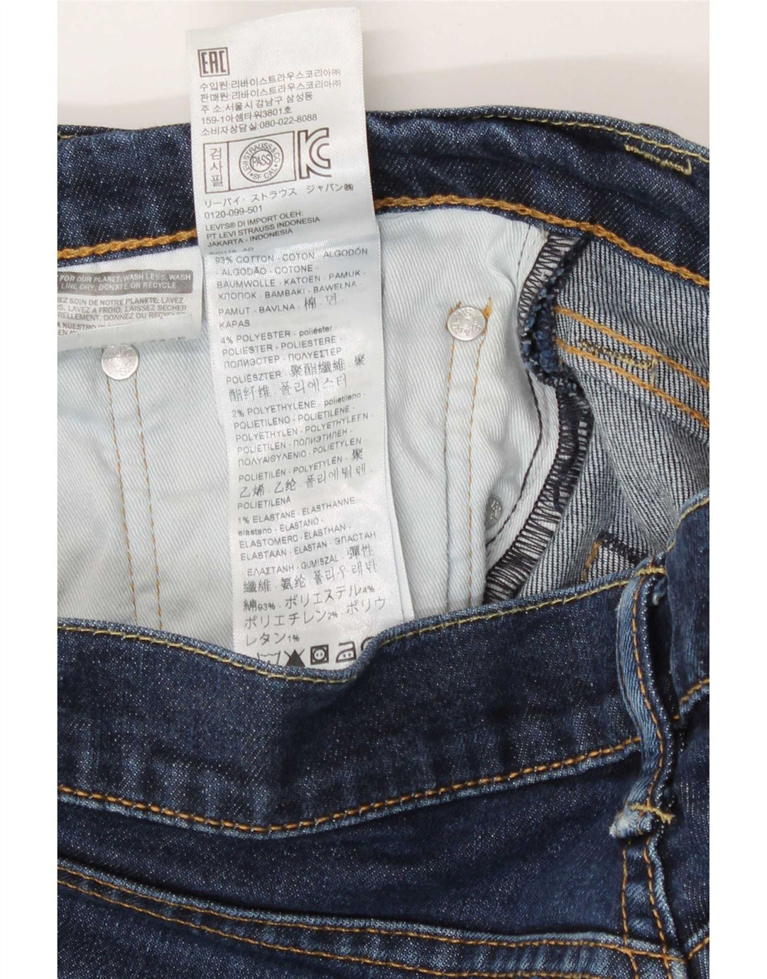 Мужские джинсы Levi's 511 Slim W32 L32 Темно-синие, хлопок