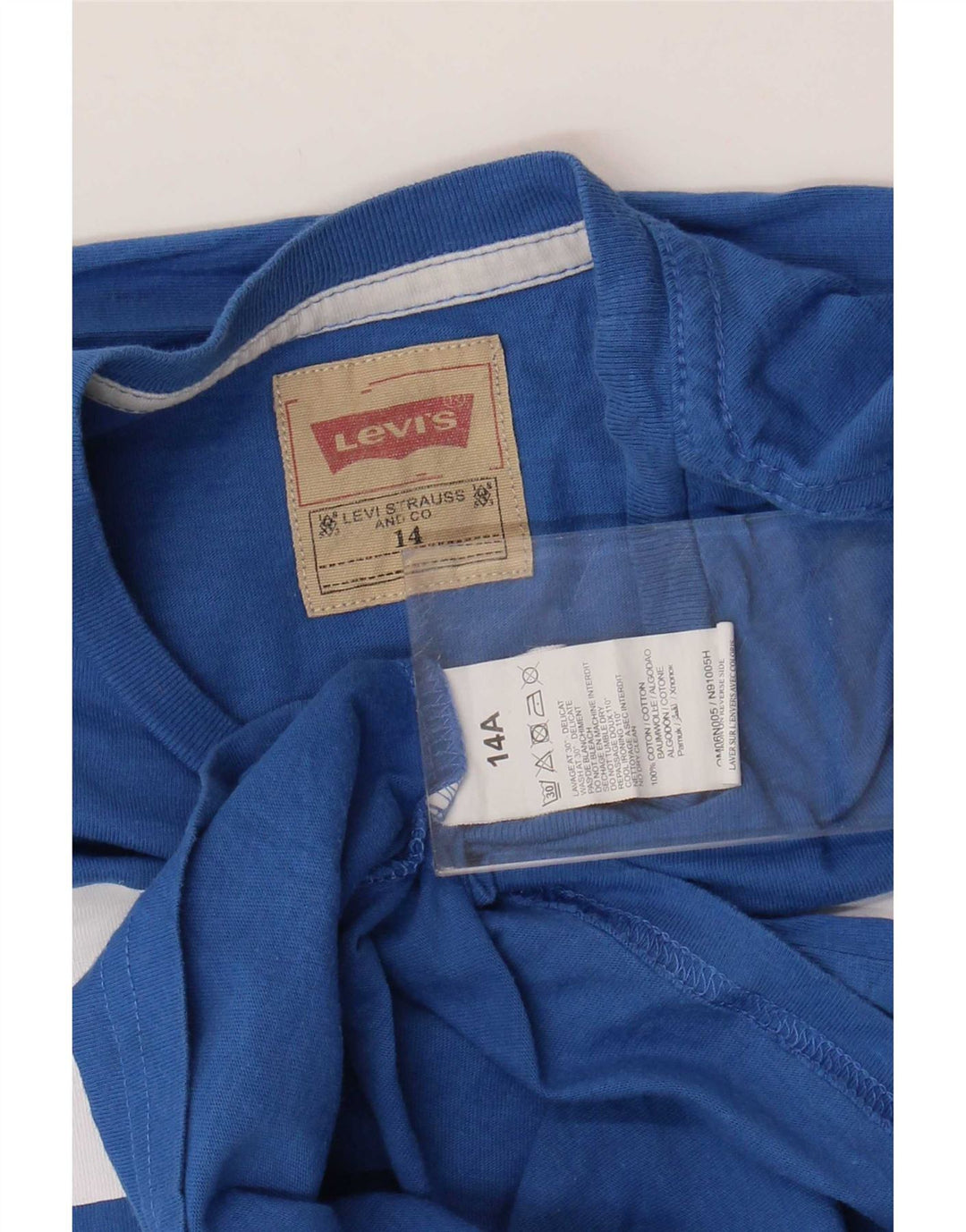 Топ с рисунком Levi's для мальчиков, 13–14 лет, синий хлопок, длинный рукав