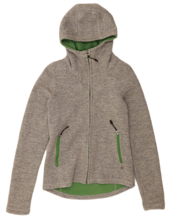 Женский вязаный бомбер Bench с капюшоном UK 12, средний серый акрил