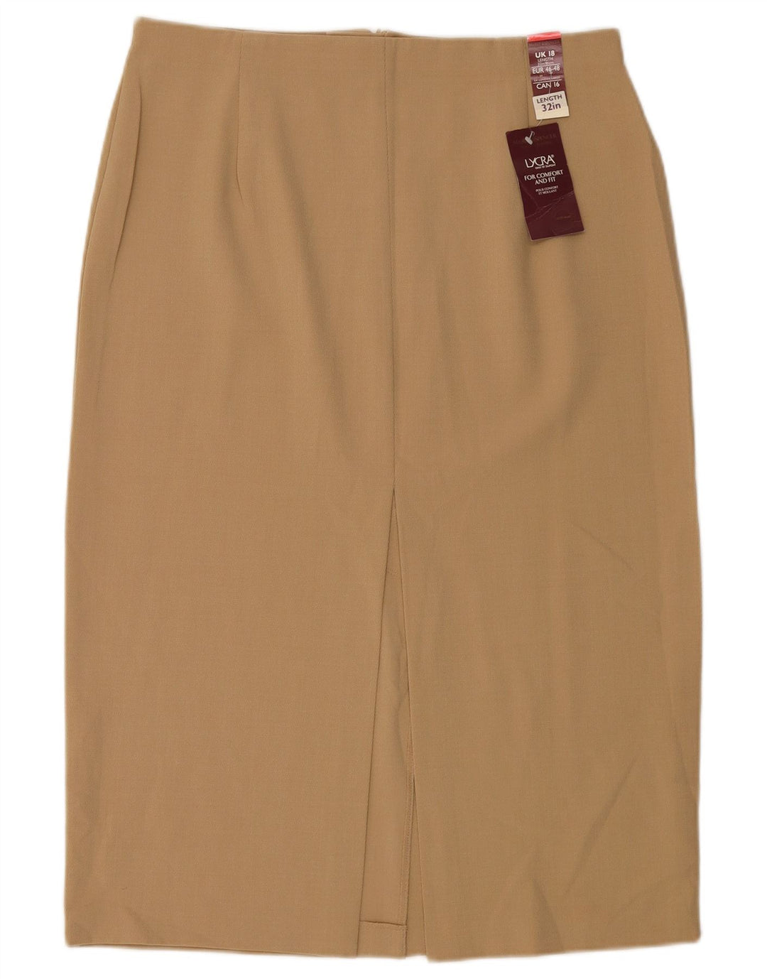 Женская юбка-карандаш Marks & Spencer UK 18 XL W34 Бежевый полиэстер