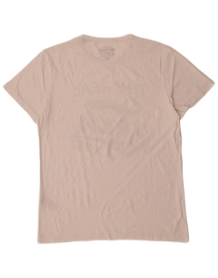 Мужская футболка с рисунком Jack & Jones, топ среднего размера, белый хлопок, хлопок